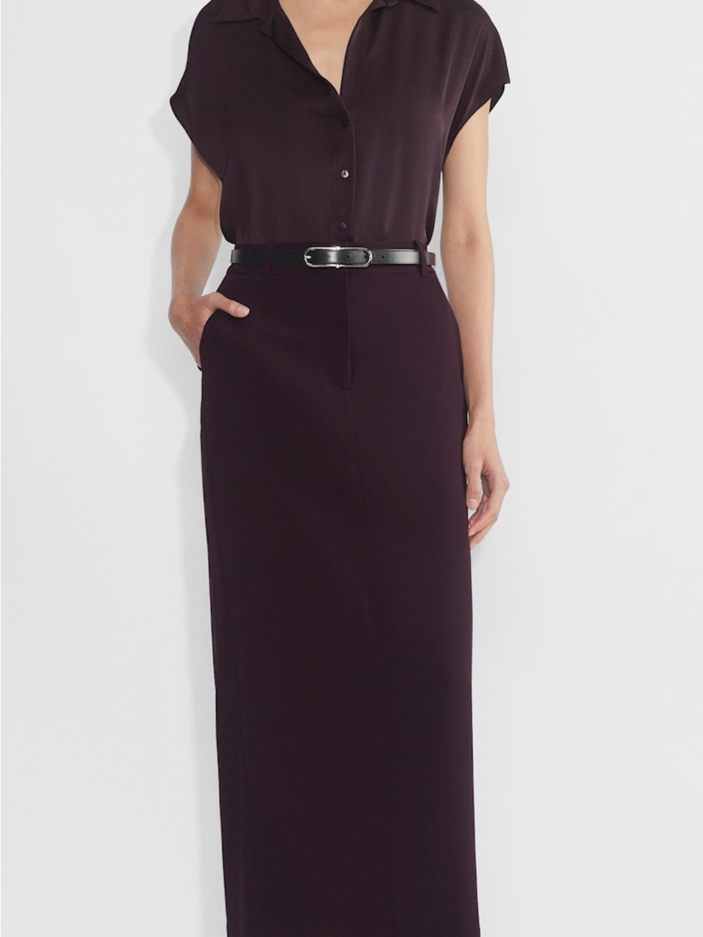 Aritzia Chisel Maxi Skirt in Deep Plum